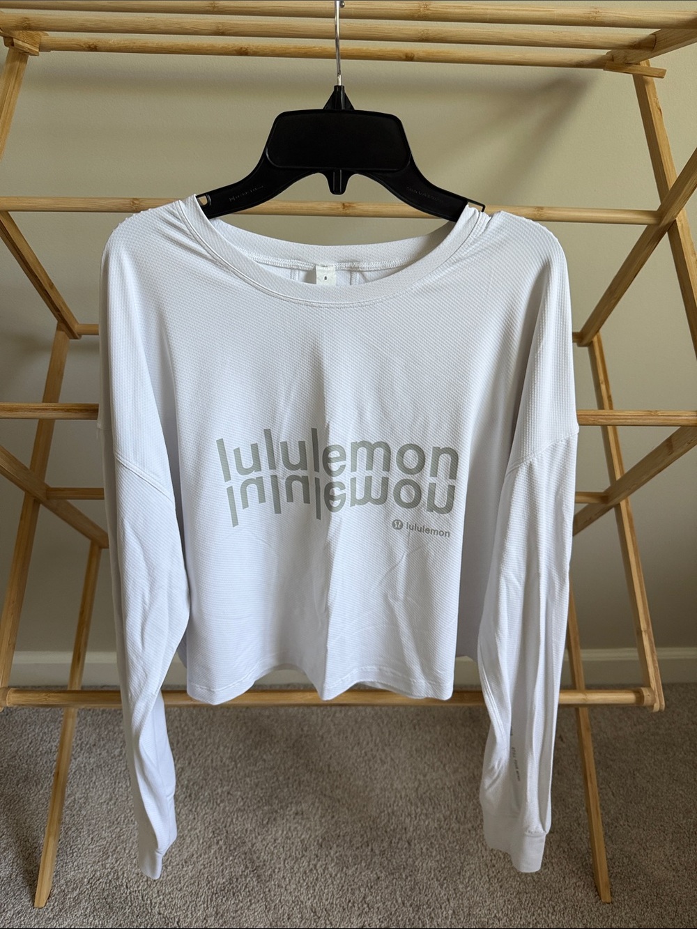 lululemon athletica White Long-Sleeve Logo Sweatshirt